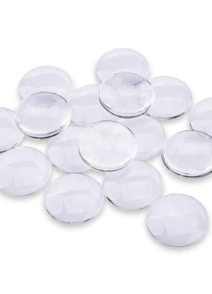 20PCS Transparent Glass Cabochons, Clear Glass Dome Tile Cabochon Half Round Flat Clear 1.57 Inch Non-calibrated Round for Photo Pendant Making DIY Decor Souvenir Gift