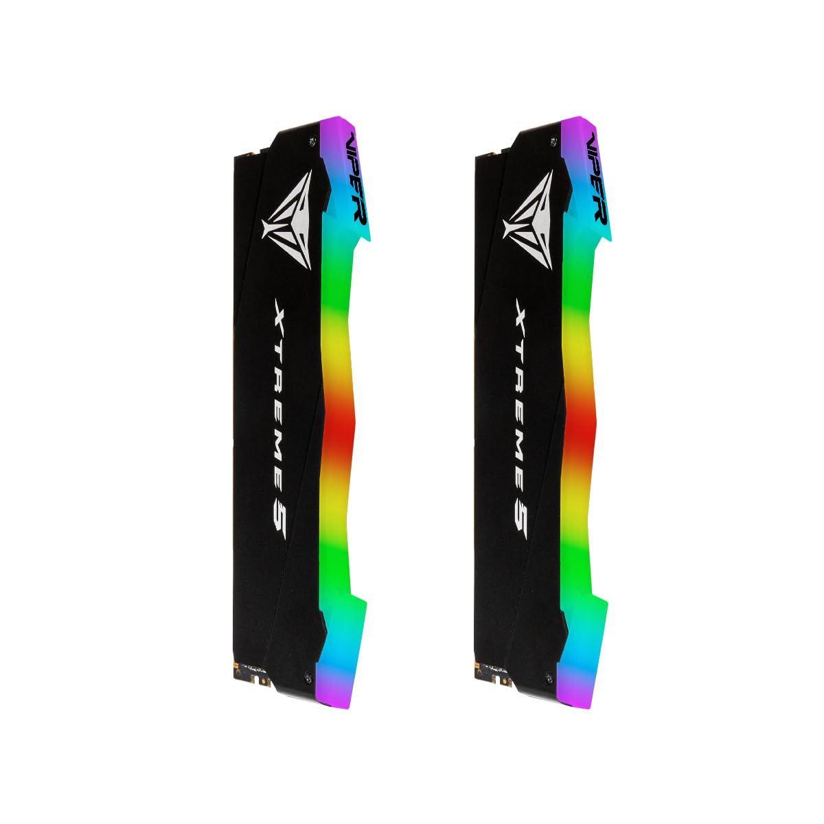 Patriot Viper Xtreme 5 RGB DDR5 RAM 48GB (2X24GB) 7600MT/s CL36 1.45v UDIMM Desktop Gaming Memory Kit Compatible with Intel XMP - PVXR548G76C36K