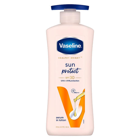 Vaseline Healthy Bright Sun Protection Body Lotion SPF 30 400 ml, Daily Moisturizer for Dry Skin, For Men & Women