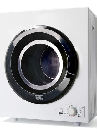 BLACK+DECKER 3.5 Cu. Ft. Portable Dryer, 13.2 lb. Capacity, 120V, BCED37 | Electric Dryer, 1500W 120V, Vented, Stainless Steel Drum, Portable Dryers for Laundry for Standard Wall Outlet