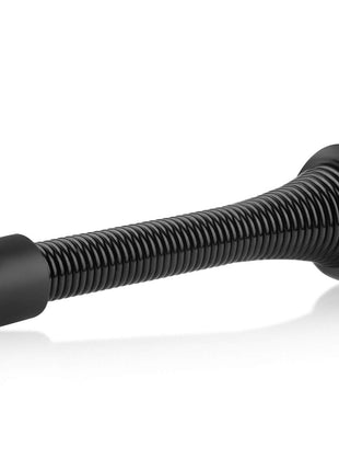 HOMOTEK 12 Pack Black Spring Door Stops,3-1/8 inch Heavy Duty - Flexible Door Stopper with Low Mounted Black Rubber Bumper Tips
