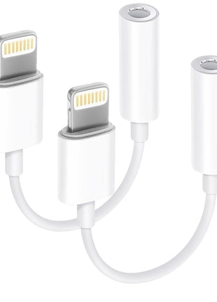 [Apple MFi Certified] 2 Pack Lightning to 3.5 mm Headphone Jack Adapter, iPhone Aux Adapter Converter Dongle Audio Cable Compatible with iPhone 14 13 12 11 X XS 8 7