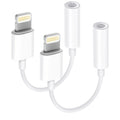 [Apple MFi Certified] 2 Pack Lightning to 3.5 mm Headphone Jack Adapter, iPhone Aux Adapter Converter Dongle Audio Cable Compatible with iPhone 14 13 12 11 X XS 8 7