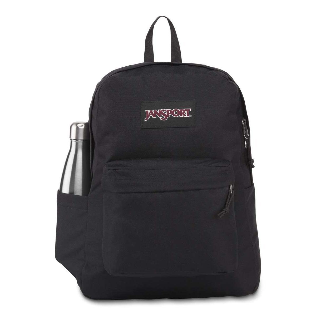 JanSport SuperBreak Plus Backpack with Padded 15-inch Laptop Sleeve and Integrated Bottle Pocket - Spacious and Durable Daypack for Work and Travel - Black