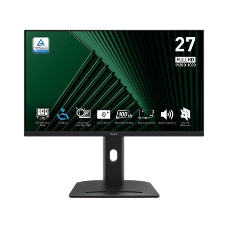 msi PRO MP275PG 27-inch IPS 1920 x 1080 (FHD) Computer Monitor, 100Hz, Adaptive-Synch, HDMI, Display Port, VESA Mountable, Tilt, Height Adjustable,Speaker, 1ms, Black
