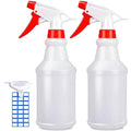 JohnBee Empty Spray Bottles (16oz/2Pack) - Adjustable Spray Bottles for Cleaning Solutions - No Leak and Clog - HDPE spray bottle For Plants, Pet, Vinegar, BBQ, and Rubbing Alcohol