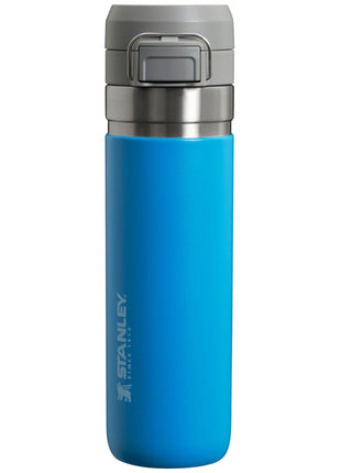 Stanley Quick Flip GO Water Bottle 24 oz | Push Button Lid | Leakproof and Packable for Travel and Sports | Insulated Stainless Steel | BPA-Free | Azure