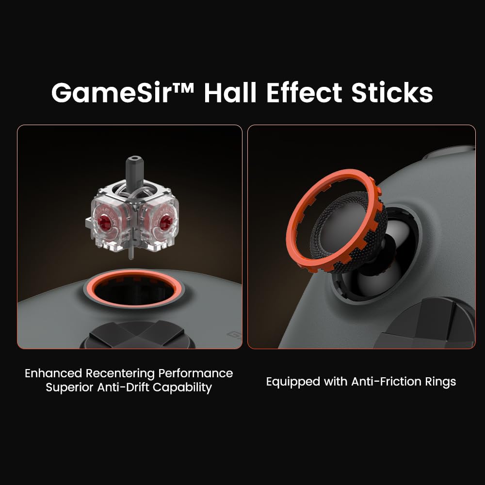 GameSir Nova 2 Lite Wireless PC Controller with Hall Effect Joysticks & Triggers, 2.4G & Wired 1000Hz Polling Rate, Remappable Buttons - Compatible with PC/Switch/Steam/Android (White)