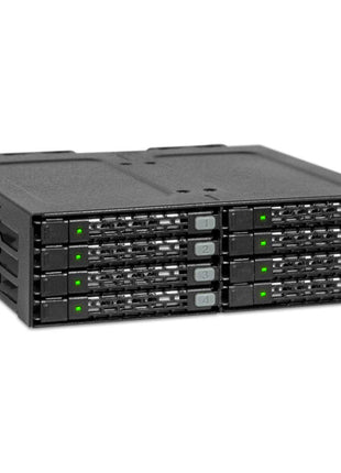 ICY DOCK Full Metal 8 x 2.5 SAS/SATA HDD/SSD Moblie Rack Enclosure for 5.25" Bay | ToughArmor MB998SP-B