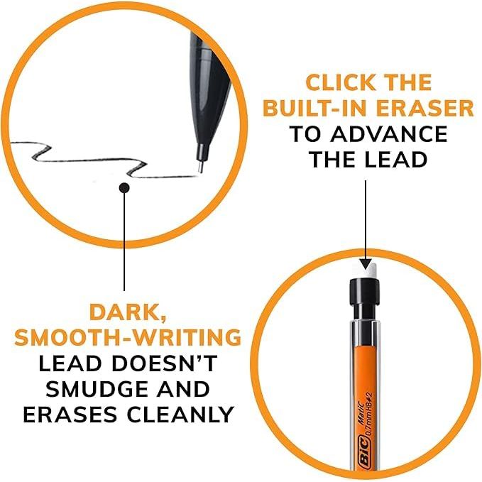 BIC Xtra Smooth Mechanical Pencil with 0.7 mm Medium Point, Refillable and Retractable, 40-Count Pack
