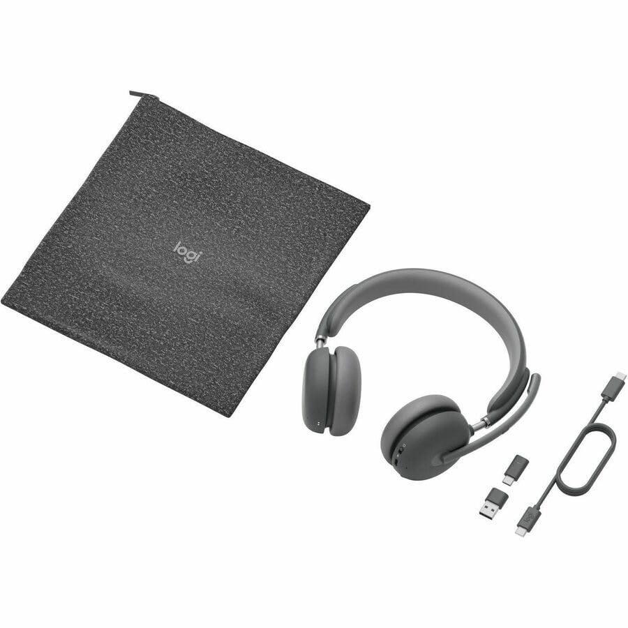 Logitech Zone Wireless 2 Premium Noise Canceling Headset with Hybrid ANC, Certified for Microsoft Teams Over Native Bluetooth and Fast Pair, Engineered for Intel Evo laptops, Graphite