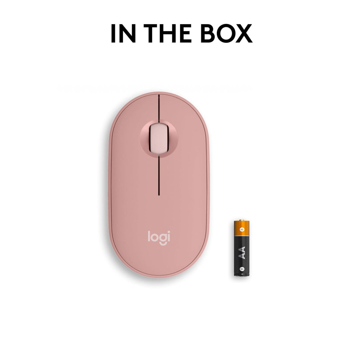Logitech Pebble Mouse 2 M350s Slim Bluetooth Wireless Mouse, Portable, Lightweight, Customizable Button, Quiet Clicks, Easy-Switch for Windows, macOS, iPadOS, Android, Chrome OS - Tonal Rose