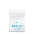 1.5''x 1.5'', (Pack of 100) 2 mil Thick Clear Plastic Reclosable Zip Poly Bags with Resealable Lock Seal Zipper for Photo, Jewelry, Bakery, Treats, Travel, Storage, Packaging & Shipping…