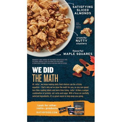 Ratio Trio Maple Almond Crunch Cereal, 10g Protein, Keto Friendly, 10.4 oz