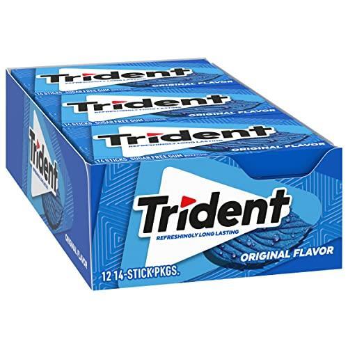 Trident Original Flavor Sugar-Free Chewing Gum, 12 Packs of 14 Pieces (168 Total Pieces)