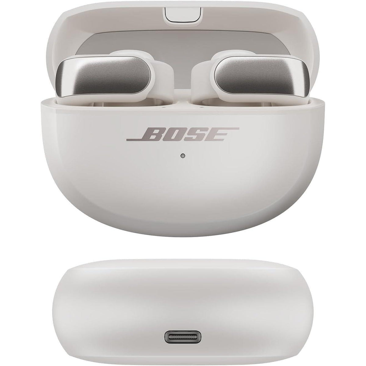 Bose Ultra Open Bluetooth Earbuds, True Wireless Earbuds with OpenAudio for Awareness, Clip On Design for Comfort, Immersive Audio, Up to 48 Hrs of Playtime, White Smoke