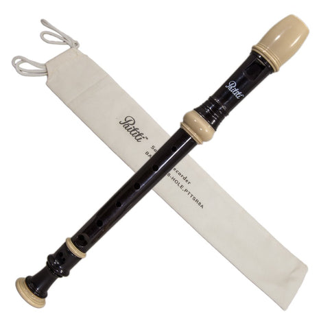 Paititi Soprano Recorder 8-Hole With Cleaning Rod  Carrying Bag, Creamy/Black Color, Key of C
