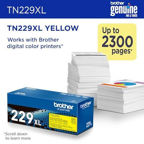 Brother Genuine TN229XLY Yellow High Yield Printer Toner Cartridge - Print up to 2,300 Pages(1)