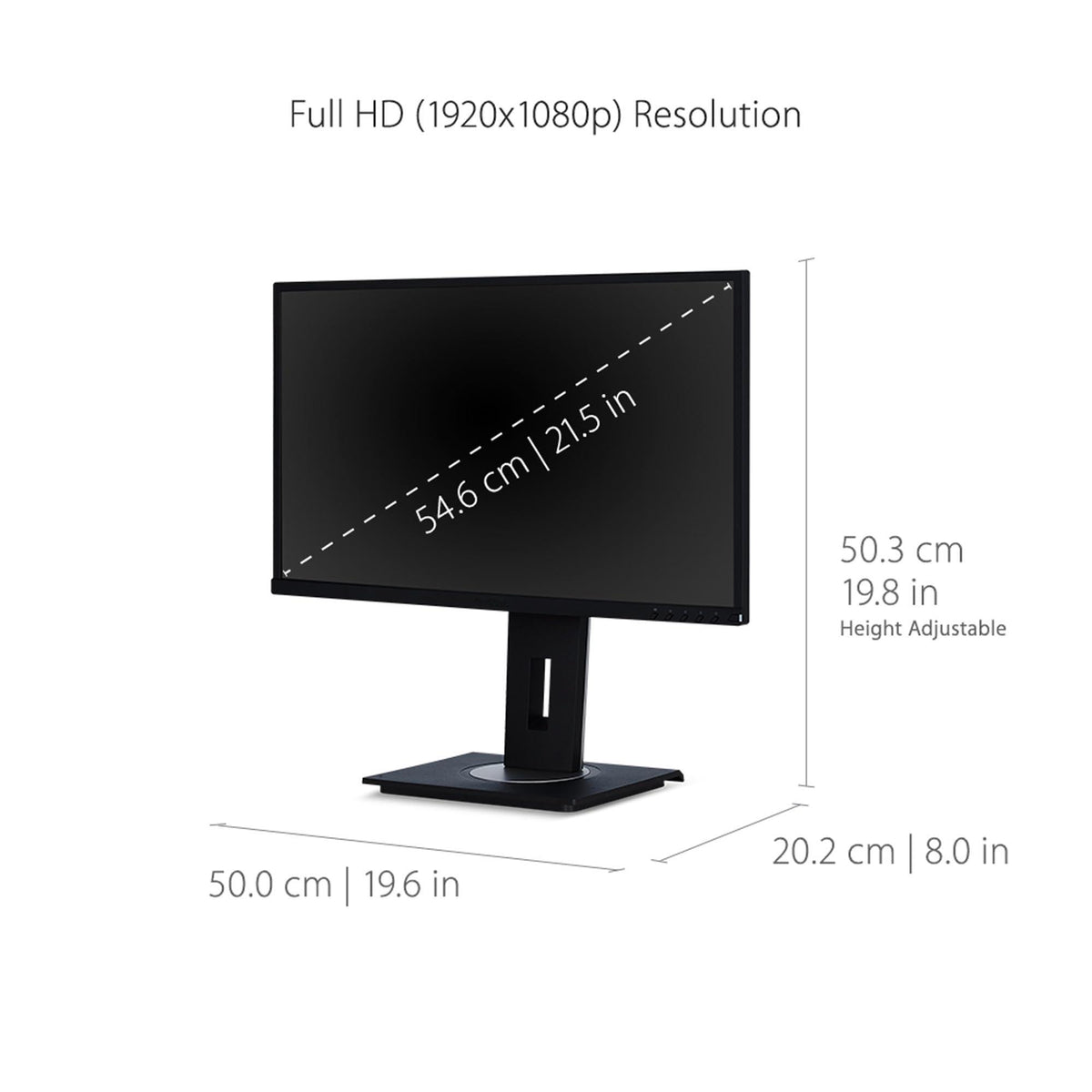 ViewSonic VG2248 22 Inch IPS 1080p Ergonomic Monitor with HDMI DisplayPort USB and 40 Degree Tilt for Home and Office