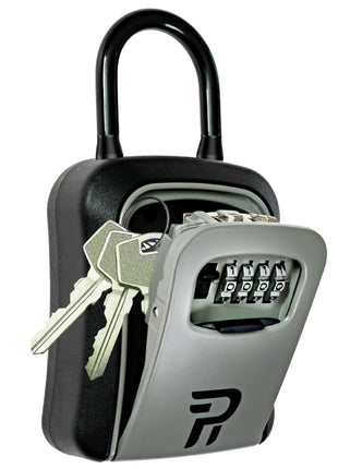 Rudy Run Key Lock Box for Outside – Large Outdoor Lockbox for Keys with Code, 4-Digit Combination Hidden Safe to Hide a Key Outside, Portable Safe Key Storage, 6.7 in, 1 Pack