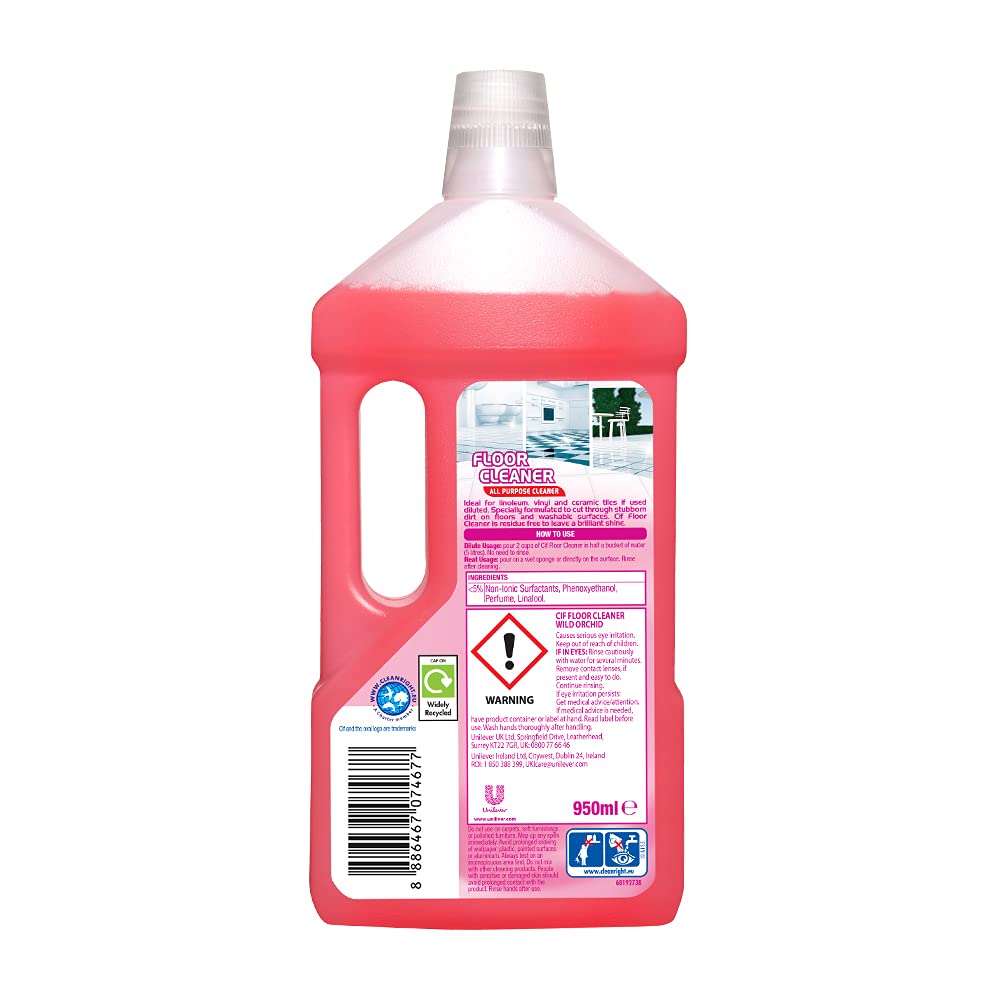 CIF Wild Orchid Multipurpose Floor Cleaner with Shiny Clean & Fresh Fragrance 950ml (Pack of 2)