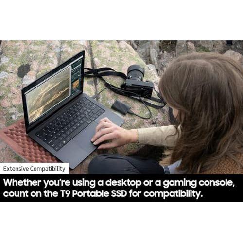 Samsung T9 Portable SSD 1TB, USB 3.2 Gen 2x2 External Solid State Drive, Seq. Read Speeds Up to 2,000MB/s for Gaming, Students and Professionals, MU-PG1T0B/AM, Black