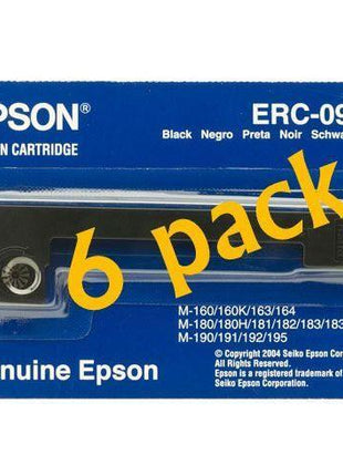 1 X Value Pack of 6 Epson BLACK RIBBON CASSETTE FOR M-160 (ERC-09B)