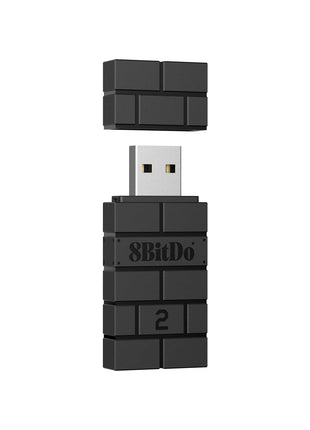8BitDo Wireless USB Adapter 2 for Switch/Switch 2, Windows PC, Mac & Raspberry Pi, Compatible with Xbox Series X & S Controller, Xbox One Bluetooth Controller, Switch Pro and PS5 Controller (Black)