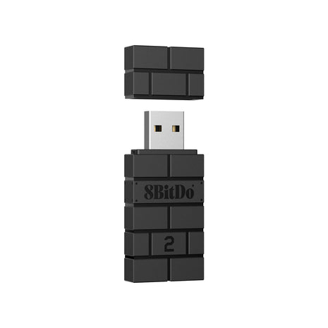 8BitDo Wireless USB Adapter 2 for Switch/Switch 2, Windows PC, Mac & Raspberry Pi, Compatible with Xbox Series X & S Controller, Xbox One Bluetooth Controller, Switch Pro and PS5 Controller (Black)