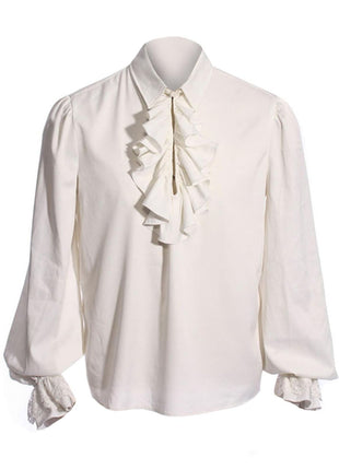 Bbalizko Mens Pirate Shirt Ruffle Victorian Renaissance Steampunk Vampire Poet Shirts Gothic Medieval Costume