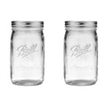 Ball Wide Mouth Glass Mason Jars with Lids and Bands, Used for Canning, Pickling, Juice, Jam, Jelly, Quart Size 32 Ounce (Pack of 2)