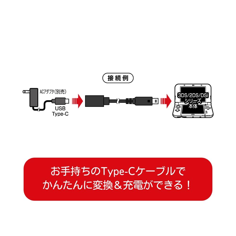 3DS/2DS/Dsi用 USB Type-C かんたん変換ケーブル