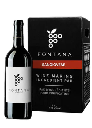 Fontana Italian Sangiovese Wine Kit Ingredients - 6 Gallon DIY Kit - Makes 30 Bottles of Wine