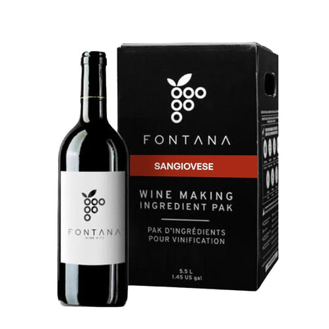 Fontana Italian Sangiovese Wine Kit Ingredients - 6 Gallon DIY Kit - Makes 30 Bottles of Wine