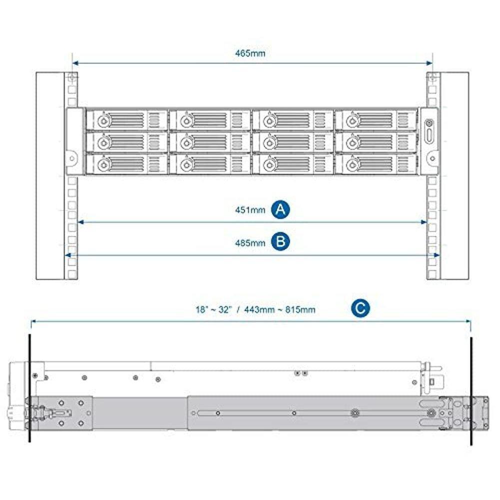 Qnap Rail-b02 Mounting Rail Kit For Network Storage System