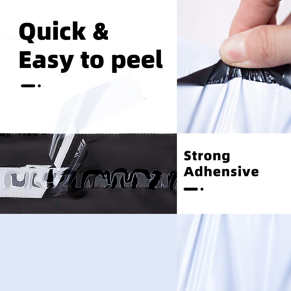 POLYSELLS 100 pcs 10x13 Inch White Poly Mailers Shipping Envelopes, Strong Adhesive Sealing, Waterproof, and Tear-resistant Postal Mailing Bags for Clothing, Books, and Accessories