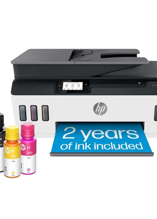 HP Smart Tank Plus 651 Wireless All-in-One Printer, Ink Tank Printer-for-Home Use, 2 Years of Ink Included Auto Document Feeder, Mobile Print, Scan, Copy, Fax, an EcoTank Alternative (7XV38A)