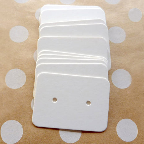 200 PCS Earring Display Cards,White Paper Earrings Tags, 1.10 inch x 1.57 inch Ear Stud Earring Card for Handmade Earrings, Studs Selling and Small Jewelries (White)