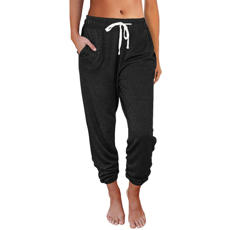 AUTOMET Sweatpants Women with Pockets Lounge Pajama Pants Work Joggers Fall Clothes Winter Business Casual Outfits 2025 Black L