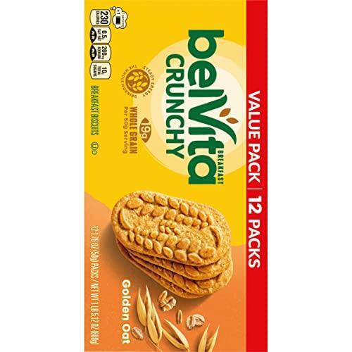 belVita Breakfast Bars Biscuits, Golden Oat, Value Pack, 12 Packs (4 Biscuits Per Pack)