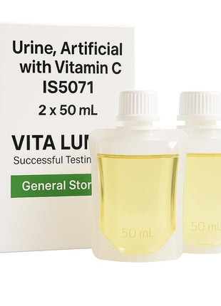 VITA LUMINA 50mL x 2 Pouches - Synthetic Urine for Urinalysis - Fake Pee Sub Solution with Vitamin C - Clean Artificial Urine Substitute for Education and Testing