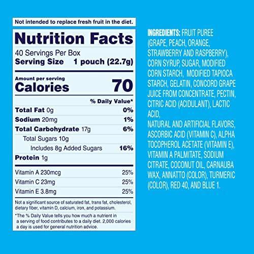 Welch's Fruit Snacks, Mixed Fruit Snack Box, Gluten Free, 0.8oz Snack Packs (Pack of 40)