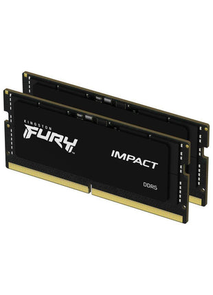 Kingston FURY Impact 32GB (2x16GB) 6400MT/s CL38 DDR5 SODIMM | Intel XMP 3.0 | Plug N Play | Laptop Memory | Kit of 2 | KF564S38IBK2-32
