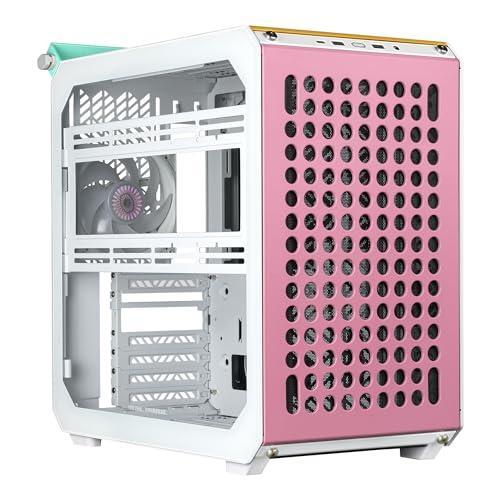 Cooler Master QUBE 500 Flatpack Macaron High Airflow Gaming ATX PC Mid-Tower, Customizable, Tempered Glass, Vertical GPU Mount, 365mm GPU Clearances, USB-C, Carrying Handle, Gem Mini