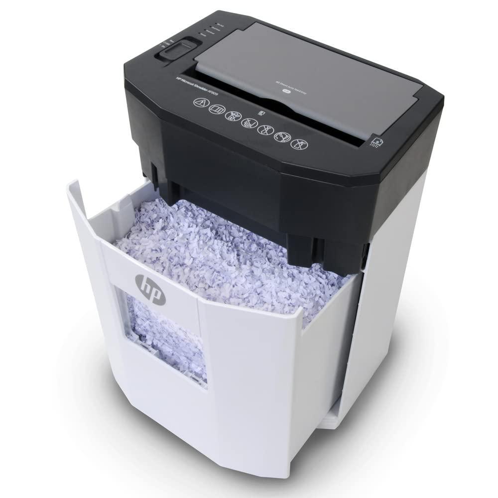 HP - Paper Shredder Micro Cut, 80-Sheet Auto Feed, Shreds Credit Cards & Staples, Heavy Duty Paper Shredder for Home Use with 3.8 Gallon Basket