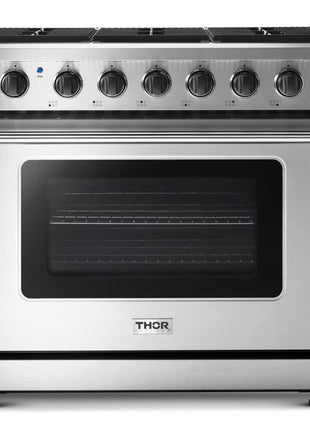 THOR Kitchen Freestanding Professional 36-inch Gas Range in Stainless Steel - Model LRG3601U