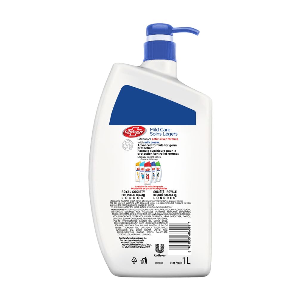 Lifebuoy Body Wash Mild Care 1 L | Gentle Cleansing And Care