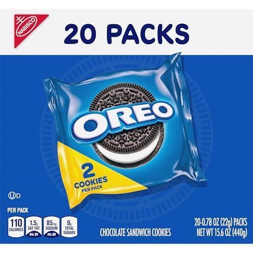 OREO Chocolate Sandwich Cookies, 20 Snack Packs (2 Cookies Per Pack)