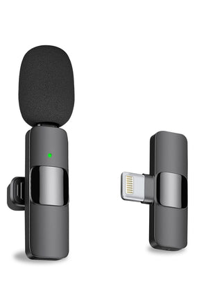 Professional Wireless Lavalier Lapel Microphone for iPhone, iPad - Cordless Omnidirectional Condenser Recording Mic for Interview Video Podcast Vlog YouTube