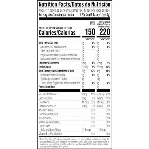 Kellogg's Rice Krispies Cold Breakfast Cereal, 8 Vitamins and Minerals, Rice Krispies Treats, Giant Size, Original, 24oz Box (1 Box)